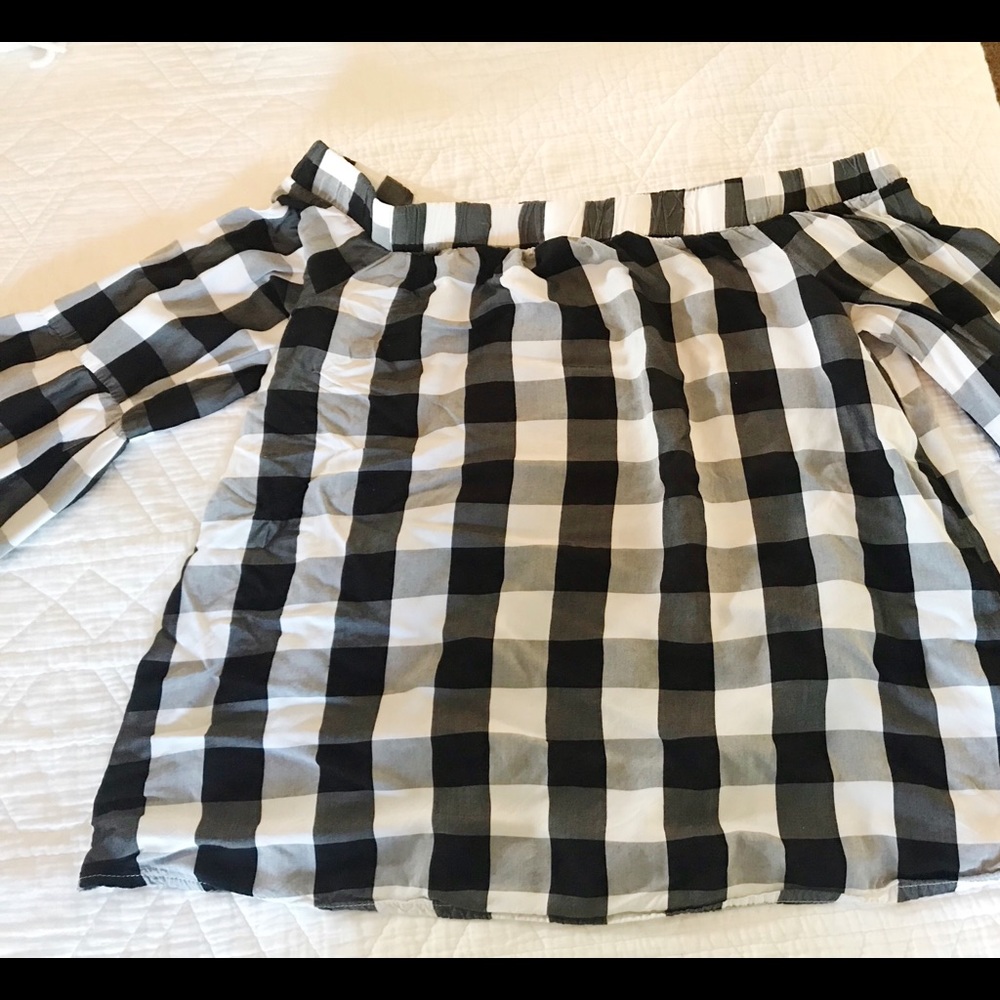 Buffalo Check Off the shoulder top